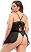 JuicyRose Sexy Open Back Lingerie Plus Size (4XL, Black)