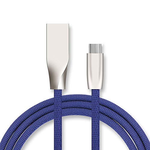 Shot Case Fast Charging Type C Cable for Samsung Galaxy A50 Smartphone Android Charger 1M USB Fast Charging Port (Blue)