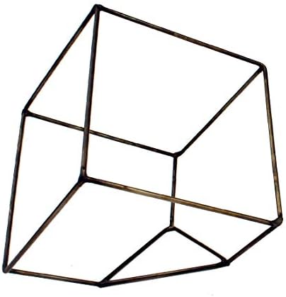 Air Plant Holder Pot Container, Freestanding Hanging Metal Tillandsia Flower Plant Pot Rack, Himmeli Wall Sconce Come Without Plant (Black Cube)