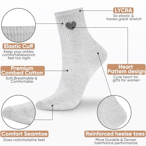 Corlap Cute Crew Socks Ankle High Cotton Fun Gifts For Women, Athletic