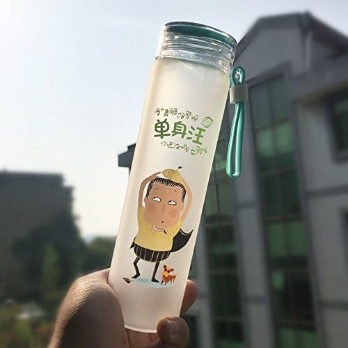 Btftkjbf Tapered Color Heat-Resistant Glass, Large Capacity Portable Water Cup, Creative Tea Cup of Korean Students Cup,E