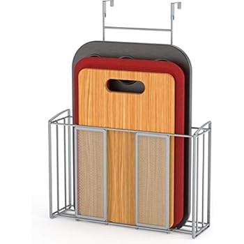 Simple Houseware Over Cabinet Door Organizer, Mesh Silver