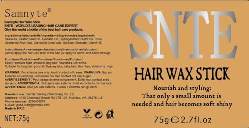 Samnyte Hair Wax Stick, Gel Tamer for Flyaways, Nourishing Slick Stick Pomade for Women & Kids, Slick Back & Styling Cream, Hair Styling Accessories for Teen Girls Gifts, 2.7 Fl Oz | Nourishing