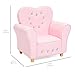 Best Choice Products Kids Heart-Shape Accent Chair Seat w/Armrest and Rhinestones - Pink