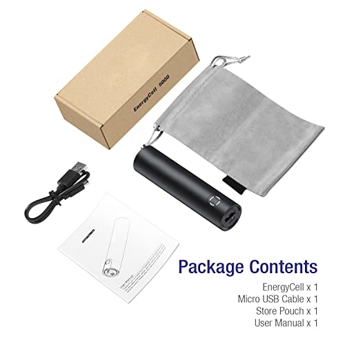 EnergyCell Portable Charger, The Lightest 5000mAh Power Bank with 2.4A