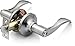 Berlin Modisch Privacy Lever Door Handle [Thumb Turn Lock on The Inside] for Bedroom or Bathroom with a Satin Nickel Finish, Reversible for Right & Left Side, Classic Series