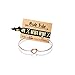 MOOKOO Bridesmaid bracelets-Ikooo 9 pcs Love Knot Open Bangle With Bride Tribe Hair tie for Best Friend, BFF of the Bride wedding Gift (9 Rose gold with black hair tie)