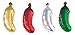 Clever Creations Pickle Christmas Ornament Set Metallic Pickles in Silver, Gold, Red and Green | 4 Pack | Festive Holiday Décor | Lightweight and Shatter Resistant | Hangers Included | 1.5