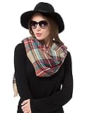 Plaid Blanket Scarf Shawl Women Tartan Large Square Long Scarves for Winter Wear