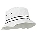 Striped Hat Band Fisherman Bucket Hat - White Black L-XL