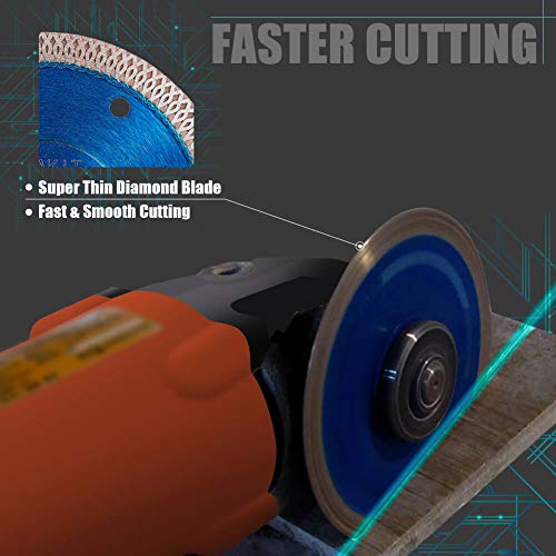 Peakit Tile Cutter Blade 4.5 Inch Porcelain Diamond Blade Ceramic Cutting Disc Wheel for Angle Grinder, Reversible Color - Thumbnail 2