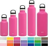 Simple Modern 12 Ounces Ascent Kid's Water Bottle - Vacuum Insulated Standard Mouth Leak Proof 18/8 Stainless Steel Pink Swell Flask - Double Wall Hydro Travel Mug - Cotton Candy