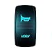 STVMotorsports 5 Pin Momentary Laser Rocker Switch Horn (On)/Off LED Light 12V 20A - Blue