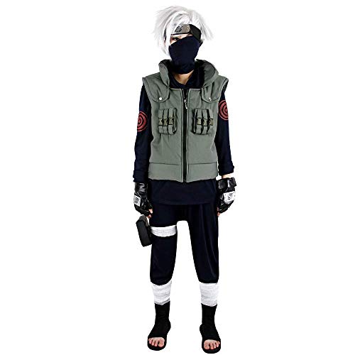 Kakashi Sensei Cosplay Costumes - Naruto Cosplay Accessories Kakashi Hatake 3pcs Set Suit Military Style