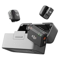 DJI Mic Mini (2 TX + 1 RX + Charging Case) Pin Microphone Wireless Ultra Lightweight High Quality Audio 48 Hours Use Noise Cancelling Auto Limit Wireless Microphone for Camera/iPhone/Android Vlog