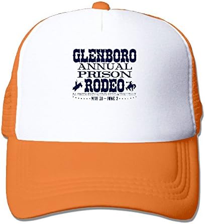 AKQQ0XXA Custom Vintage Adult GLENBORO Annual Prison Rodeo Trucker Caps Orange