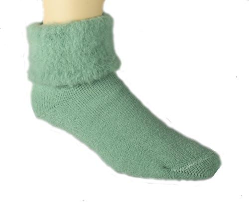 Woollyfeet Brushed Wool Blend Sage Tread Socks