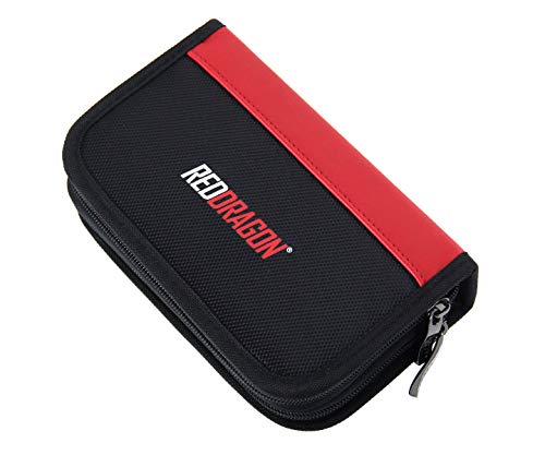 RED DRAGON Darts Case | Firestone II Wallet | Holds 1 Fully Assembled Set of Darts Plus 2 Additional Sets and Professional Dart Accessories