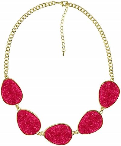 Hot Ruby Red Teardrop-shaped Bib Statement Necklace