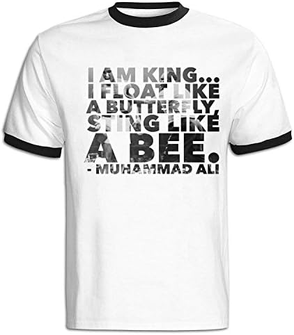 WDFO I Am King Mohammed Ali Legendary Boxer Custom Men T Shirt Cotton white&black L