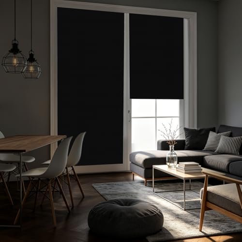 Window Blackout, 300 x 145 cm Sun Protection Window Blackout 100% Opaque, 420D Oxford Blackout Roller Blind, No Drilling, Suitable for Any Size Shape, for Holidays