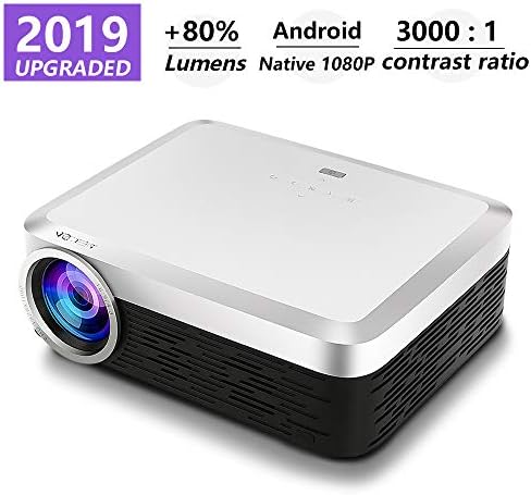 Home Theater Projector,HDEYE Native 1080p Full HD LED Video Projector - Up to 165 Inch Size Big Screen,3000 Lumens,Compatible with Fire TV Roku Sticks,USB,DVD,SD,PS4,Laptop (Android Version)