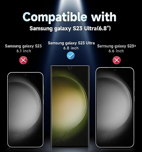 MAGIC JOHN 2 Pack for Samsung Galaxy S23 Ultra Screen Protector [PET Film Material Not Glass] 6.8 inch,[100% Fingerprint ID Compatible] Easy Installation Tray, Shock-Resistant, 3D Curved, Bubble Free, Scratch Proof, HD Clear, Case Friendly