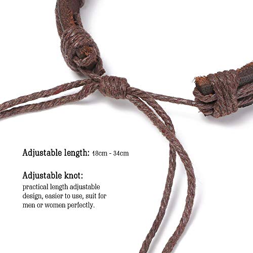 flintronic® Lederarmband, 4 Stück Geflochtene Armband Set, Lederarmband Geflochten Punk Rock Stil Größe Verstellbar für Männer & Frauen – Bild 3