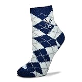 For Bare Feet MLB Argyle Fuzzy Sleep Socks