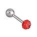Top Plaza 6pcs CZ Gem Beads 16G 4MM Stainless Steel Bar Tragus Cartilage Ear Studs Earrings