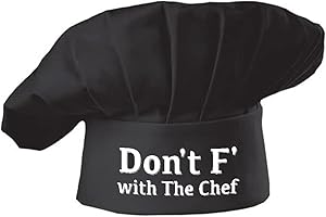 Hyzrz Funny Chef Hat-Don't F with The Chef-Adjustable Kitchen Cooking Baker Grill Costume Hat Cap for Men & Women