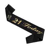 Black 21st Birthday Satin Sash