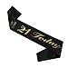 Black 21st Birthday Satin Sash
