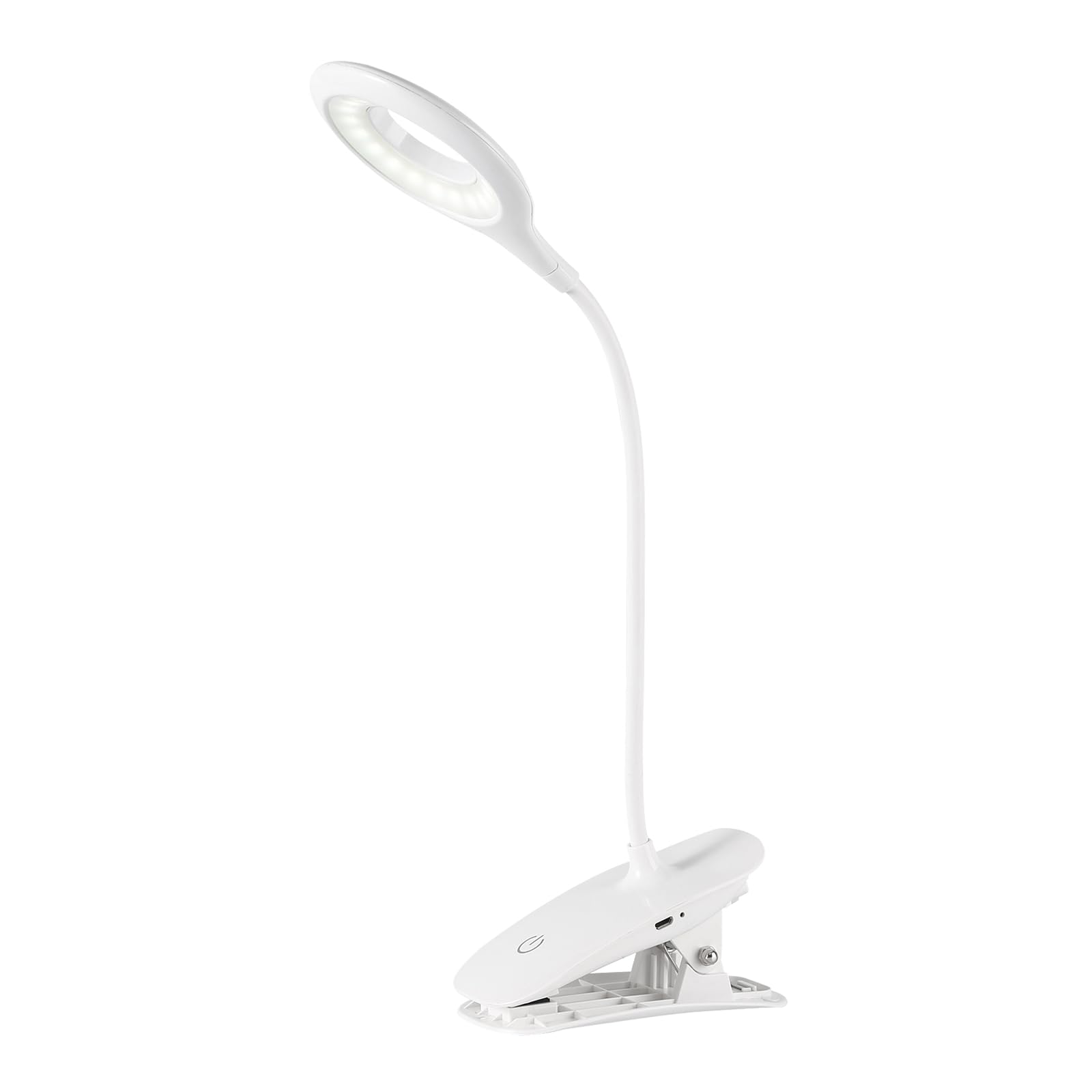 EXTRASTAR 40 LED Desk Lamp 3W, USB Clip On Light with Touch Sensor, Book Light Dimmable 3 Eye-Protecting Modes Adjustable in White