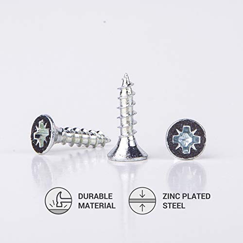 100 Stück verzinkte Stahl-Holzschrauben 3,5 x 15 mm Pozi-Drive Kopfschrauben Verschlüsse Senkkopf Spanplattenschrauben… – Bild 3
