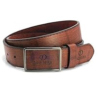 Simdoc Men Faux Leather Automatic Buckle Belt,Casual Belt (Coffee)