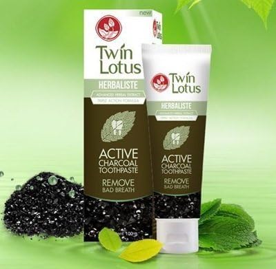 Twin Lotus Active Charcoal Toothpaste 150g (Dok Bua Ku) By Thaidd