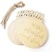 40 Pcs Unfinished Wood Ornaments Wood Slice DIY Christmas Ornaments Hanging Decoration 2.75