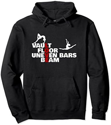 Unisex Gymnastics Vault Floor Uneven Bars Beam Love Funny Hoodie Small Black