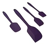 Silicone Spatulas, 11 Inch and 8 Inch, Cooking Spoon and Basting Brush, Set of 4 Heat Resistant Ergonomic, Best One Piece Solid Hygienic Coating Design, Nonstick Premium Cookware By Happy Cook