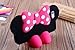 iPhone 7 Plus Case, TISHAA 3D Minnie Mouse Cute Rubber Silicone with Shoes Kickstand Cell Phone Carrying Case for Apple iPhone 7 Plus (2016) (1 Minnie Hot Pink)