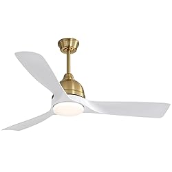 54" Smart Gold White Ceiling Fans with Lights and
