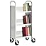 Sandusky Lee SL330-09 Single-Sided Sloped Shelf Book Truck – 3 Shelves, Black, With Locking Casters