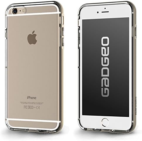 GADGEO iPhone 6 Plus Clear Transparent Silicone Gel Bumper Case Cover Soft Flexible TPU with Tough Designer Surround Best iPhone 6 Plus Slim Gold Protective Case Cover Includes Screen Protector Film