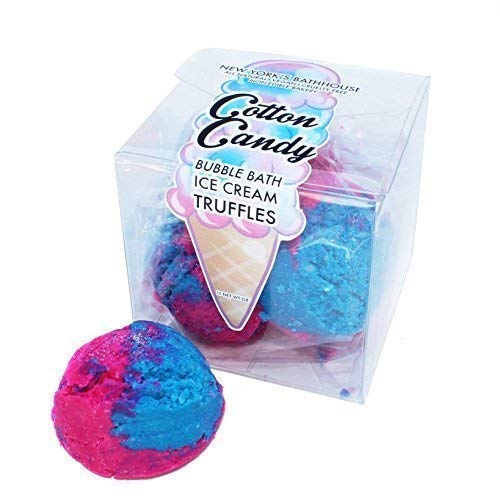 Handcrafted Bubble Bar Cotton Candy Ice Cream Truffles For Bubbles Bath & Body Self Care Spa Relaxation Treats Pink Perfect Gifts for Girls Women Giftbox Set of 4 Pieces
