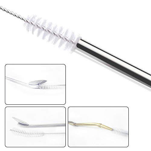 GFDesign Drinking Straw Cleaning Brushes Set 17" Extra Long 1/2" Extra Wide Pipe Tube Cleaner Nylon Bristles Stainless Steel Handle - 17" x 1/2" (12 mm) - Set of 4 - Thumbnail 3