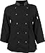 Women's ¾ Sleeve Active Chef Coat, Black with Slate Accent, S