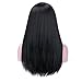 Rosa Star Hair Wigs for Women Long Straight Hair Wig Synthetic Hair Middle Part Heat Resistant Fiber Hair Wigs Black Color (1#)
