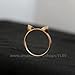 ELBLUVF 18k Rose Gold Plated Titanium Cat Ears Ring Kitty Cat Ring Size 4-8