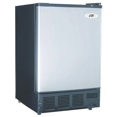 Ice Maker Premium Under Counter Compact Electric Freezer Stand Alone in Large Capacity Black and Stainless Steel Design